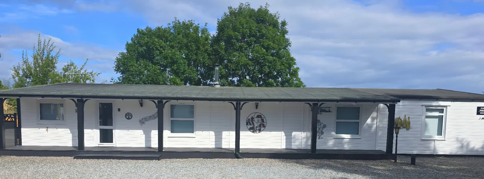 Meadows 1 holiday chalet exterior, freshly painted, Auldearn near Nairn